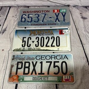 Set of Three different state License Plates for upcycling, crafting or decor